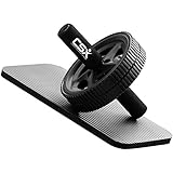 csx dual ab roller wheel with thick knee pad mat and foam handles black