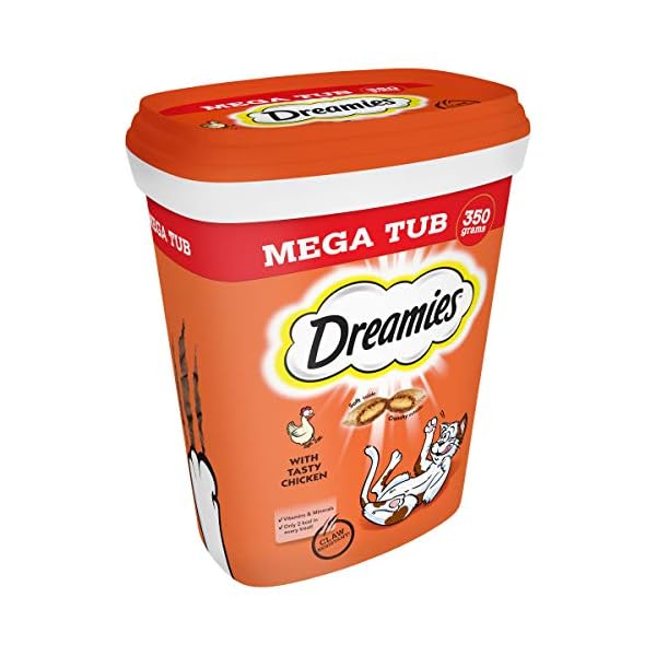 Dreamies-Cat-Treats-Tasty-Snacks-with-Delicious-Chicken-2-Tubs-of-350-g Dreamies Cat Treats Chicken 350g (pack of 2)