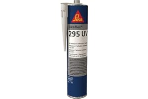 Sikaflex-295 UV, White, Polyurethane-Based Adhesive & Sealant, Direct-Glazing Adhesive for Plastic Windows in Marine. Bonds &