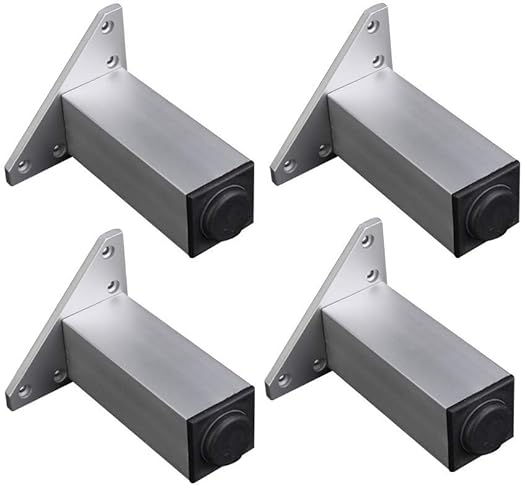 Möbelbeine, höhenverstellbar, quadratische Metall-Ersatzbeine aus