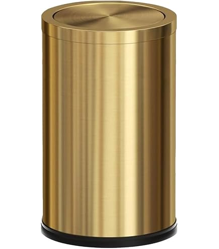 LEASYLIFE 30L/8GAL Gold Brass Kitchen Trash Can,Tall Commercial