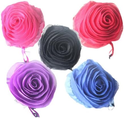 Krismile® New Design 5pcs Reusable Rose Shopping Tote Bag By Catalina Folding Up Reusable Compact Eco Periodic Duty Recycling Use Shopping Bag