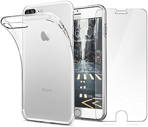 iPhone 7 Plus Case and Screen Protector, CellPRO [Clarity Series] Transparent Ultra Clear Soft Silicone Case for Apple iPhone 7 Plus (2016) Scratch Resistant Flexible Case Shock Absorption Bumper