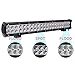Lumitek 20inch 126W LED Light Bar Spot Flood Combo Light With 4PCS 18W Flood Led Light Pods for Pickup Jeep Trucks SUV UTV Tanks Van Camper ATV 4WD
