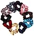 Solace Velvet Hair Scrunchies | Soft Elastic Hair Ties | 10 Pack | Variety Set of Bobbles | Hair Bands for Women In a Pack of 10 Colors