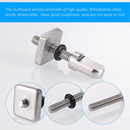 Zocipro 4 Pieces Stainless Steel Surfboard Fin Screw with Plastic Box, Surf Board Fin Screw Tail Replacement Kit for Surfing Keels, Keel Accessories Paddle Surf