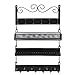 MyGift 4-Tier Wall Mounted Black Metal Hanging Jewelry Organizer with 18 Hooks, Earring Holder and Necklace, Bracelet Display Rack