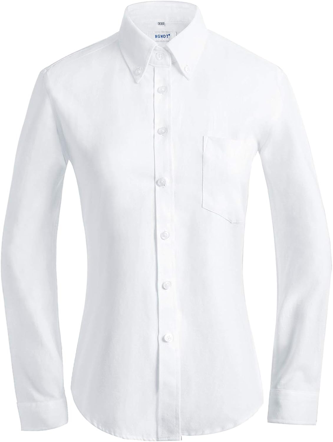 MGWDT Button Down Shirt Women Long Sleeve Blouse Oxford Shirt Classic-Fit Cotton Tops Wrinkle Resistant(2XS-3XL): Clothing