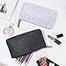 Hestya 4 Pieces Pencil Bag Pen Case Travel Bag Makeup Organizer Bag Multi-Functional Felt Pouch Zipper Bag for Pens, Pencils, Highlighters, Gel Pen (Light Grey Dark Grey)