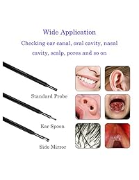 cainda 3 in1 usb oído endoscopio cámara para Android PC, resistente al agua limpiador de oídos con 6 ajustable LED, boroscopio Cámara de inspección visual Earpick endoscopio Cable de 4.9 ft