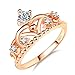 Haoze Clear Exquisite Princess Crown Tiara Ring Sparkling Cubic Zirconia Diamond Personalized Wedding Engagement Ring (6)