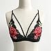Sikye Women Sexy Lace Embroidered Appliques Floral Bralette Bustier StrappyTop Unpadded Bra (XXXL, Black)