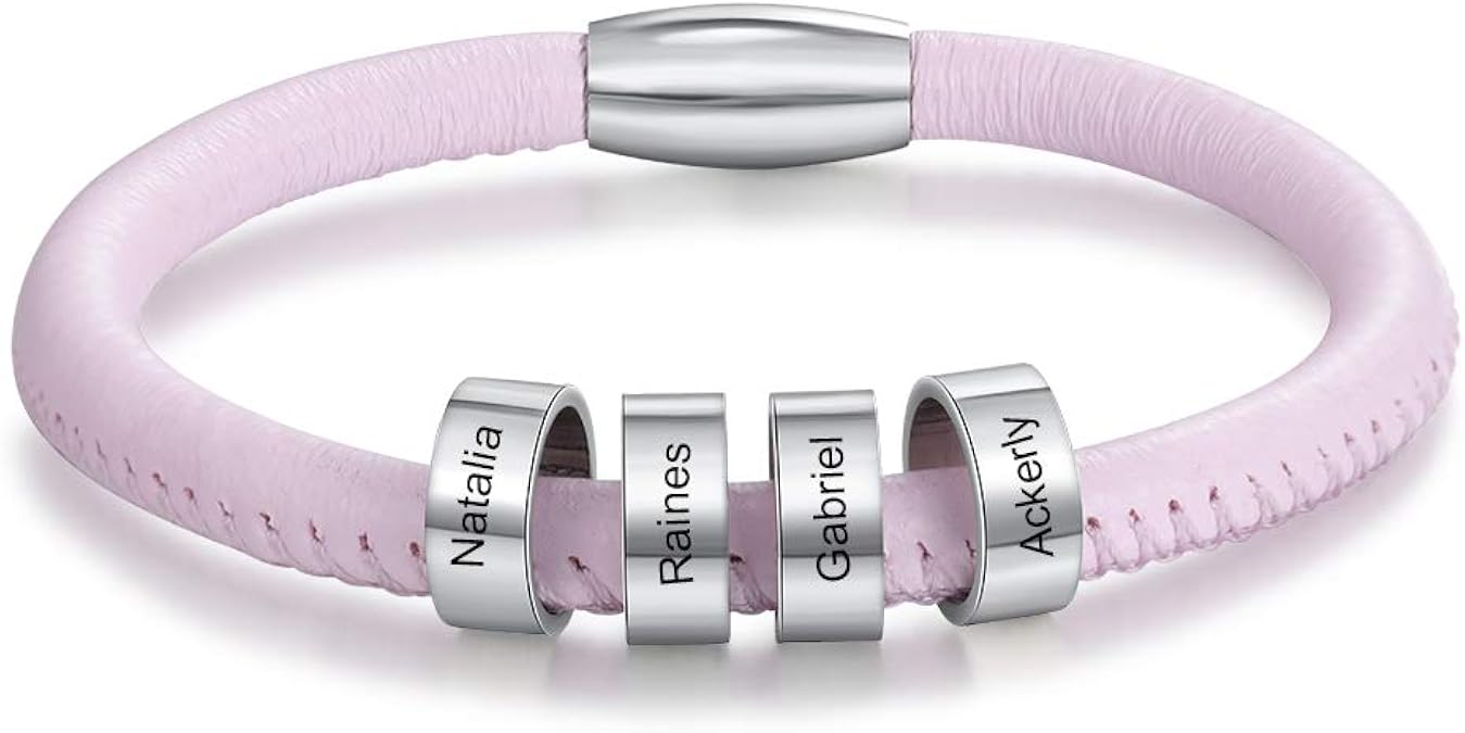 Bosajewel Personalized Key Ring Bracelet for Women Custom Engraved 25