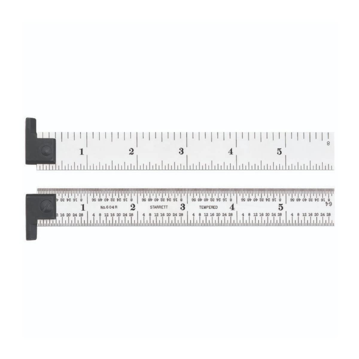 Starrett CH604R-6 6 2-Sided Steel Ruler with Hook