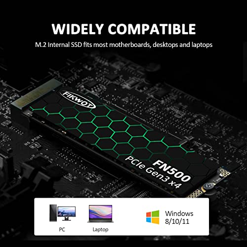 Fikwot FN500 1TB NVMe SSD 3D NAND 1.3 PCIe Gen3 x 4 M.2 2280 Internal
