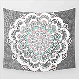 Singyico Indian Elephant Tapestry, Hippie Tapestries, Tapestry Wall Hanging, Indian Black & White Tapestry , Bohemian Dorm Decor Mandala Tapestries (210150CM（8360inch）, F-Grey)