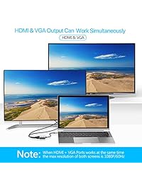 NiaoChao USB C Hub, adaptador multipuerto USB C 4 en 1 con tornillo 3 a HDMI 4 K, USB C a VGA, puerto USB 3.0 y puerto de carga USB-C (gris espacial)
