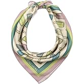 COACH womens Leather Hang Tag Printed Silk Bandana