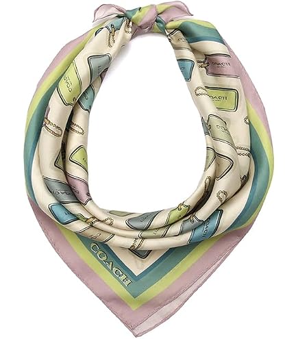 Coach Textured Signature C Printed Silk Square at Amazon 