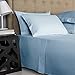 Mayfair Linen 100% Egyptian Cotton Bed Sheets Queen Set - Luxury 800 Thread Count Queen Size Sheet Set, Soft, Cooling, Fully Elasticized Sateen Weave Hotel Quality Bedding Set (4 PC, Light Blue)