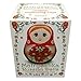 UNAMOI Matryoshka ceramic Measuring Cups, Daisy, Set of 6, Small, Red Floral