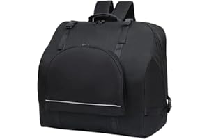 TOYANDONA Black Accordion Bag - Padded Oxford Cloth Case with Adjustable Shoulder Straps, Shockproof Backpack for 60/80/96/120 Bass Piano Accordion, Waterproof Storage Bag (19.68 X 18.50 X 9.84 Inches)
