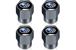 HUGIMCNT Tire Valve Stem Cap Cover Compatible for Subaru Ascent BRZ Crosstrek Forester Impreza Legacy Outback WRX STI XV Crosstrek Belt O-Ring Seal Corrosion Resistant tire Valve caps 4 Pc Gray