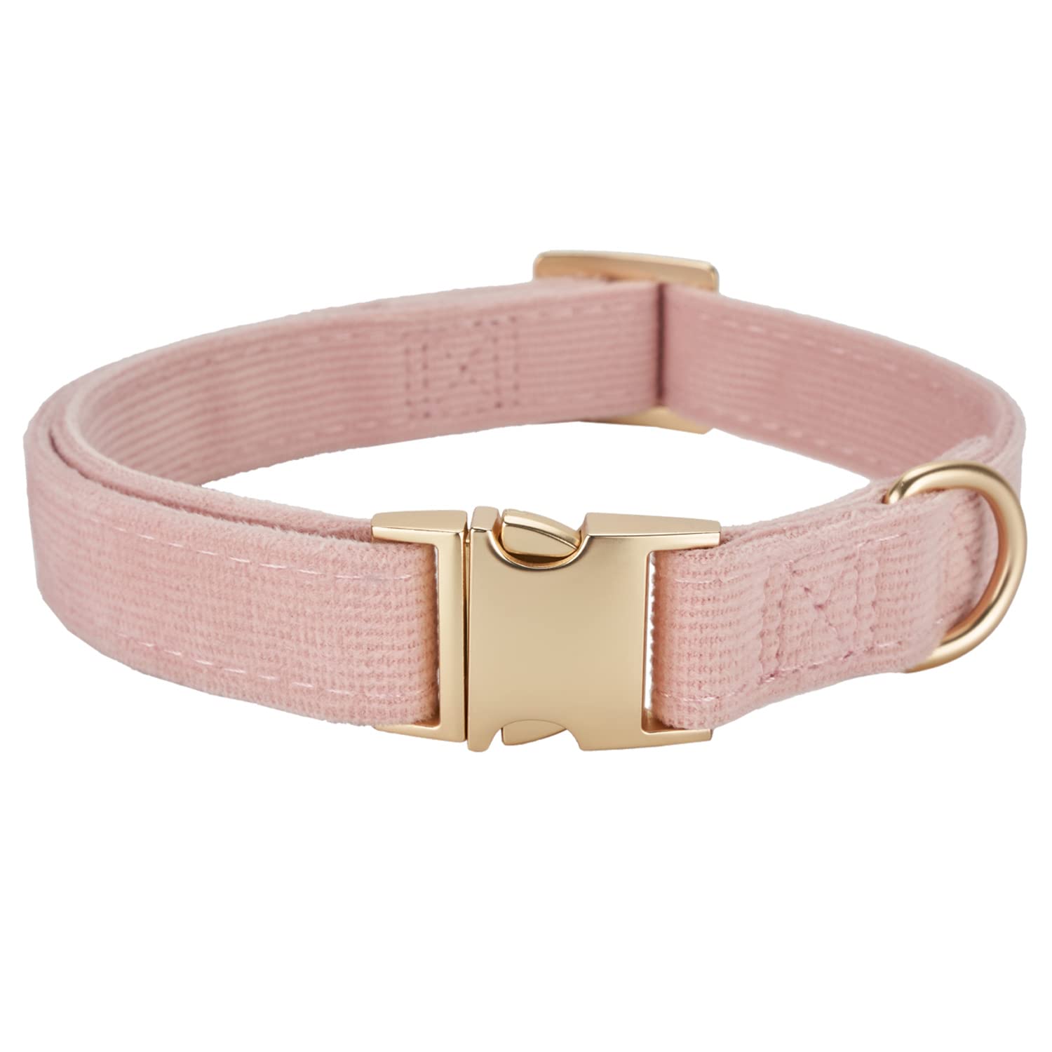 YUDOTE Ultra-soft Dog Collar Natural Cotton Corduroy Made for Small Dogs with Sensitive Skin,Dusty Pink — image 1