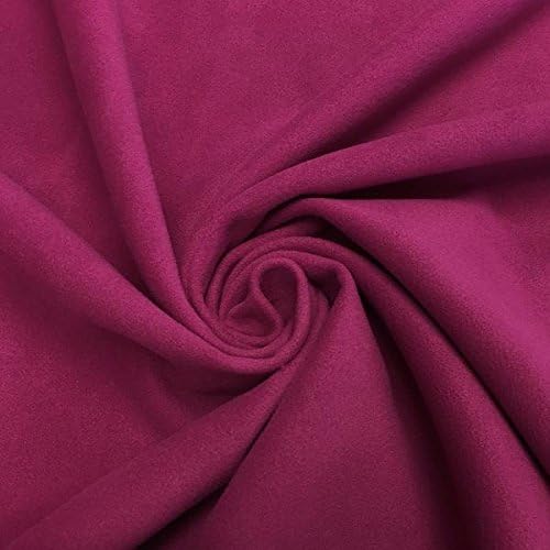 Wool Fabric Brushed Coating 59" inches Wide Soft by The Yard Medium Heavy Weight (Magenta)