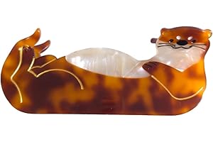 OMG DECOR Novelty Aquatic Animals Hair Clips,Sea Otter Hair Clip,Cellulose Acetate Hair Clips,Big Claw Clips for Women