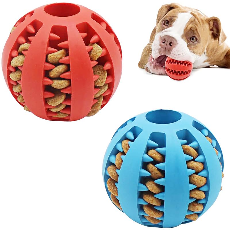 Photo 1 of 1 PC Interactive Dog Toy Ball Dog Pet Food Treat Feeder Chew Tooth Cleaning Durable Puppy Ball Random Color