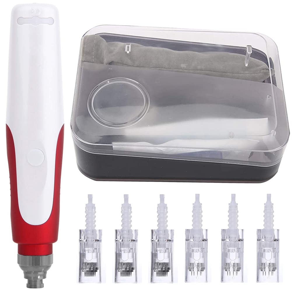 ALIWOD Mircroneedling Derma Roller Pen,Wireless Electric Beauty Machine Skin Tools Kit 36 Pins12 Pins