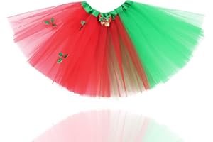 RELBCY Kids Christmas Tutu Skirt Layered Tulle Tutu Ballet Dance Tutu Xmas Party Tutus Costume for Girls
