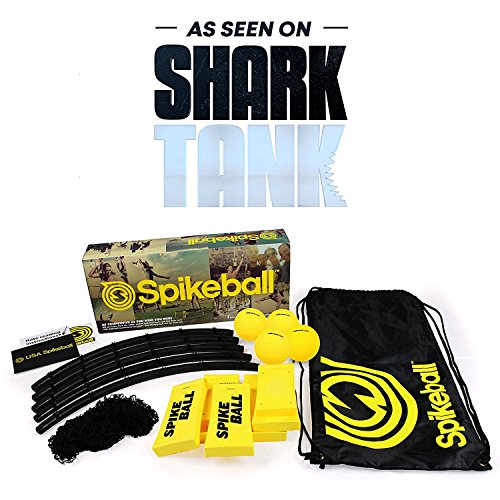Spikeball 4 Ball Kit Includes Playing Net, 4 Balls, Drawstring Bag & Rule Book, Black/Yellow