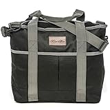 Large Insulated Thermal Cooler Tote Bag Detachable Shoulder Strap by Mister Alfresco (Black)