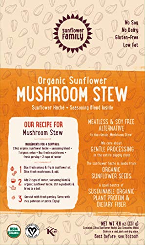 SunflowerFamily Certified Organic Sunflower Mushroom Stew - Plant Based Meat Alternative Meal Kit