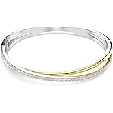 Swarovski Hyperbola bangle, Round cut, Clear, Mixed Metal Bangle