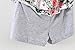 Mud Kingdom Little Girls Outfits Holiday One Shoulder Tops and Shorts Floral 4T Gray