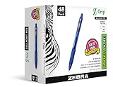 Zebra Pen Z-Grip Retractable Ballpoint Pen, Medium Point, 1.0mm, Blue Ink, 48-Count