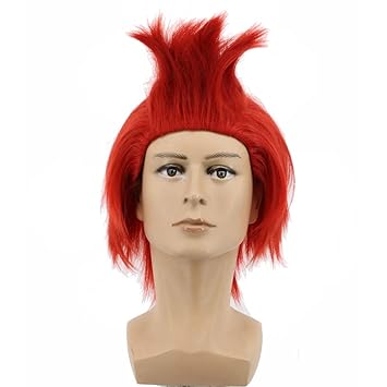 Amazon Com Yuehong Halloween Wig Short Spiky Red Wig Cosplay Wigs
