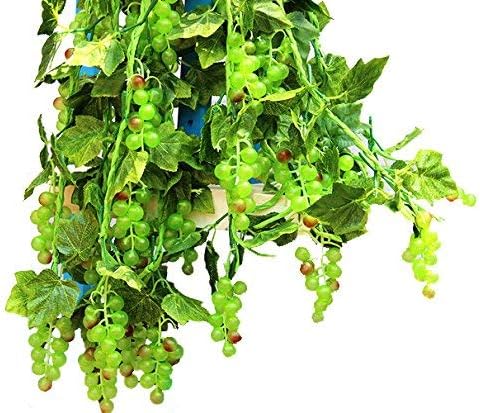 Julymall Artificial Fruits Vegetable String For Restaurant Hotel Home Garden Decoration Display 19.69''(Orange 1 String: 8 bulbs),Green Grape String:4 Bulbs