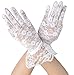 Simplicity Bridal Gloves Lace Wrist Length Special Occasion Wear, White with Lace Wrist