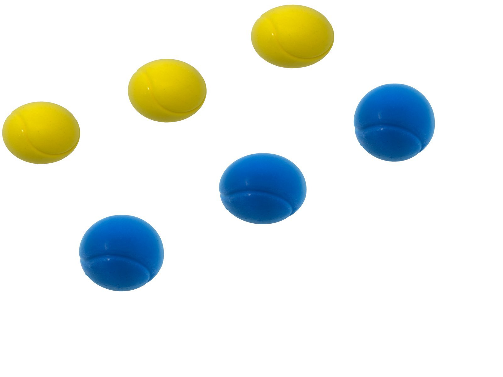 E-Deals 70mm Soft Tennis Balls - Pack of 3 Blue + 3 Yellow