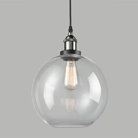 Black Glass Pendant Lights axiland industrial pendant lighting with globe glass pendant light amazon com