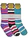 Luxury Divas Striped Assorted 6 Pack Knee High Fuzzy Socks