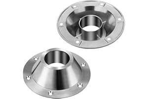 NOOTO 2-Pack Aluminum RV Table Base Mount, Aluminum Camper Pedestal Table Base Flange Leg Mount Flush, able Floor Mounting Base Plate with 6 Mounting Holes
