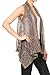 Anna-Kaci Womens Sleeveless Open Front Crochet Shawl Cardigan Bikini Cover Up, Brown, Medium/Large