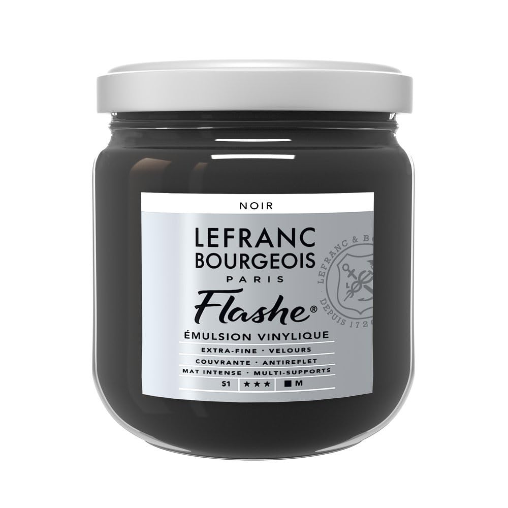 Lefranc Bourgeois Flashe, Extra-Fine Acrylic Vinyl Emulsion, Artists Quality, Black, 400ml Pot — image 1