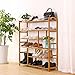 Ollieroo Bamboo Shoe Rack 6-Tier Entryway Shoe Shelf Storage Organizer Free Standing Shelves