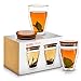 Eparé Glass Tumbler & Lid - 10oz Set Of 2 Double Wall Glasses - Clear Insulated Cups - Large Coffee, Latte & Tea Mugs